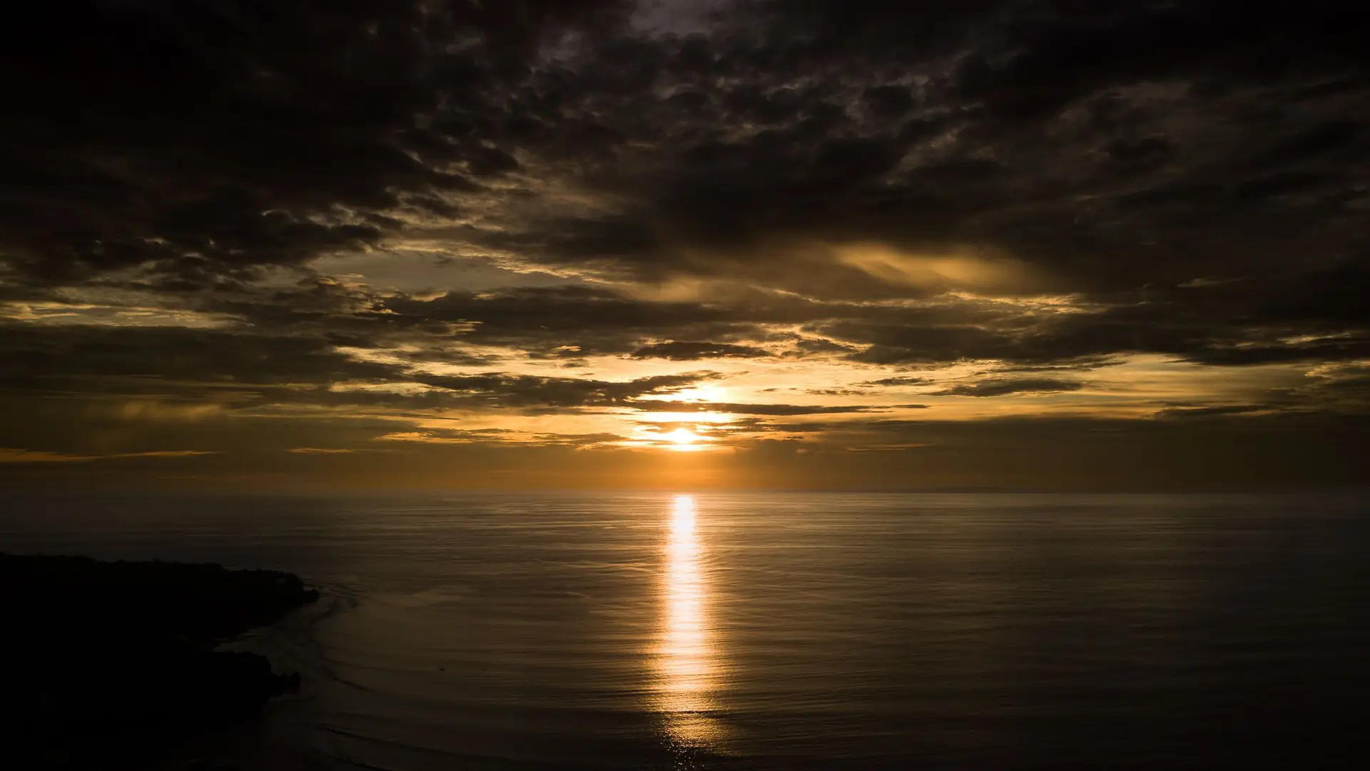Sunrise over the sea off the coast of Bali